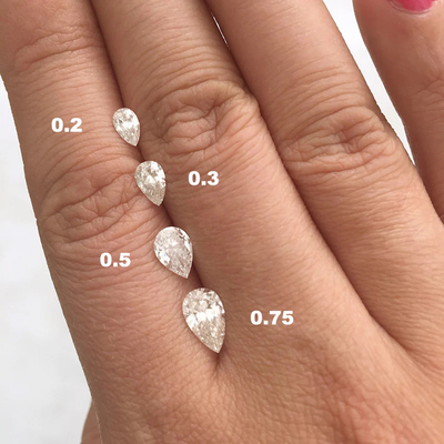 satın al Yuvarlak Kesilmiş Laboratuvar Büyütülmüş Sıvı Melee Elmasları HPHT 1.6x1.8-6.8x7.2mm 0.01 ila 0.68ct Beyaz Pear Şekli online manufacture
