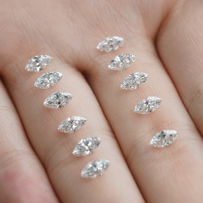 satın al 1.5x3.3-4.8x9.5mm 0.01 ila 0.68ct Doğal Melee Elmaslar Beyaz Markiz Şekli DEF Rengi VVS Açıklığı online manufacture