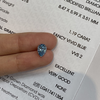 satın al 1.19 karat VVS2 2EX N IGI Pear şeklinde laboratuvarda yetiştirilmiş elmas online manufacture
