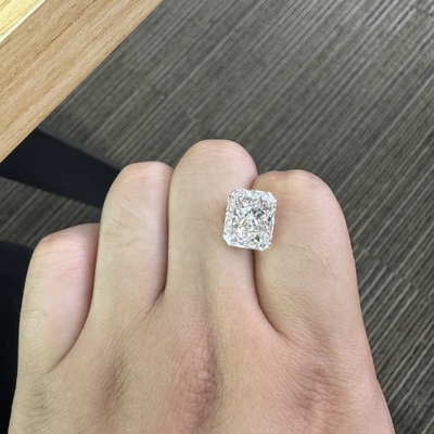 satın al 6.56 karat Radiant Cut Elmas Laboratuvarda yetiştirilmiş SI1 Açıklık F Rengi online manufacture