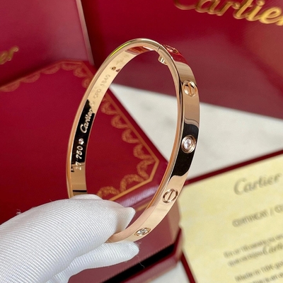 satın al 18K katı altın bilezik 4 elmas aşk bileziği 0.42 karat doğal elmas mücevher online manufacture