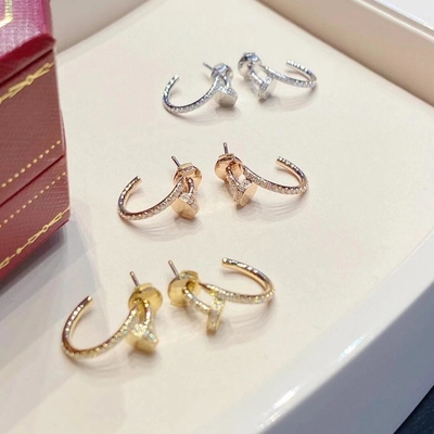 satın al Doğal Elmas 0.51 Karat Tırnak Küpe 18K Katı Altın Küpe VS GH online manufacture