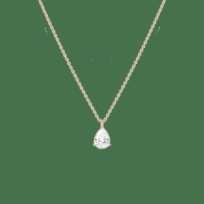 satın al 18K 14K 10K Katı Altın Açıklık CVD Pear Cut Bezel Laboratuvar Büyümüş Elmas Kolye online manufacture