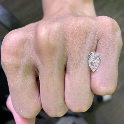 2.36CT F VVS2 EX VG Pear Cut CVD Laboratuvarda yetiştirilen elmaslar