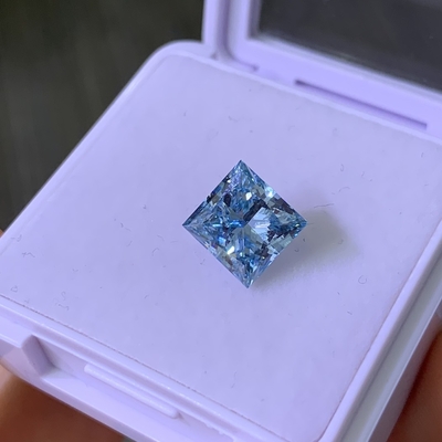 3.22CT Fancy Intense Blue VS2 2EX CVD Laboratuvar Büyümüş Elmas Prenses Kesim