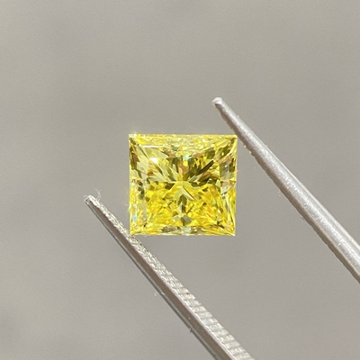 VVS2 2.14ct Laboratuvar Yaratılmış Kanarya Elmas CVD HPHT Elmas OEM