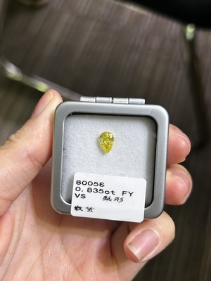0.83ct Laboratuvar yapımı Sarı Elmaslar Pear Cut CVD Şık Sarı Boş VS Elmas