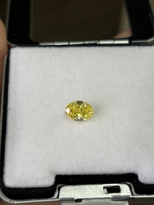 1.37 Karat Oval Kesim HPHT VS CVD Elmaslar Şık Parlak Sarı