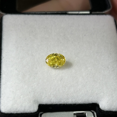 1.18ct Oval Cut HPHT Laboratuvar Elmasları Fancy Vivid Yellow VVS2 2VG N IGI Sertifikalı