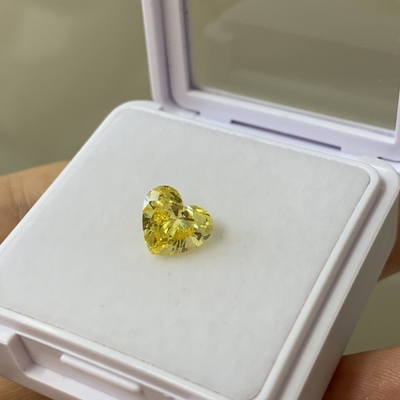 1.67CT Harika Yoğun Sarı Laboratuvar Yetişkin VS1 EX VG CVD Laboratuvar Yetişkin Elmas Kalp Kesik