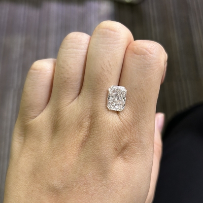 4.37ct Radiant Cut Laboratuvarı Yaratılmış Elmas CVD F VS1 EX VG N IGI Sertifikalı