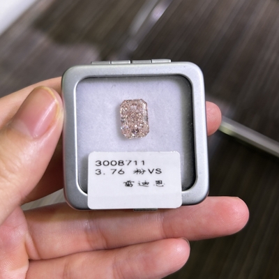 CVD 3.76ct Sentetik Pembe Elmas Laboratuvar Yaratılmış Parlak Kesilmiş Elmas