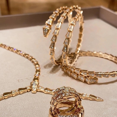18k katı altın yılan bilezik doğal elmas taklit mücevher SERPENTI Bilezik