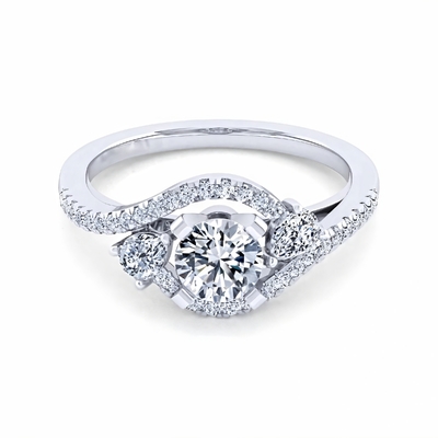 Yuvarlak Gemstone Shape Laboratuvarı Yaratılmış Elmas Yüzükler OEM ODM