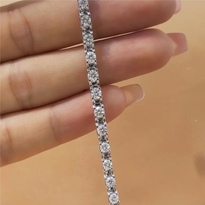 Katı Altın Temizlik CVD Yuvarlak Kesim Bezel Laboratuvar Büyümüş Elmas Bilezikler 18K 14K 10K Metal Tipi